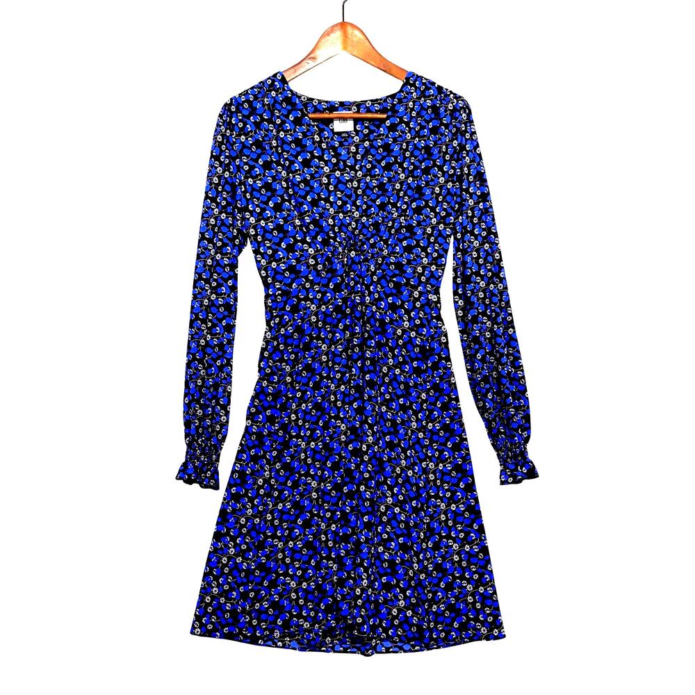 Cabi The Ten A-Line Dress Blue Mini Print Size Small